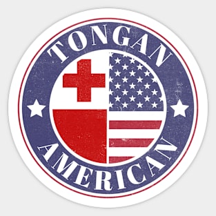 Proud Tongan-American Badge - Tonga Flag Sticker
